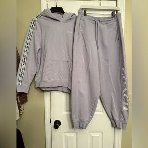 Authentic Coach lilac Logo Hoodie Jogger Set  pants shirt large xlarge $650